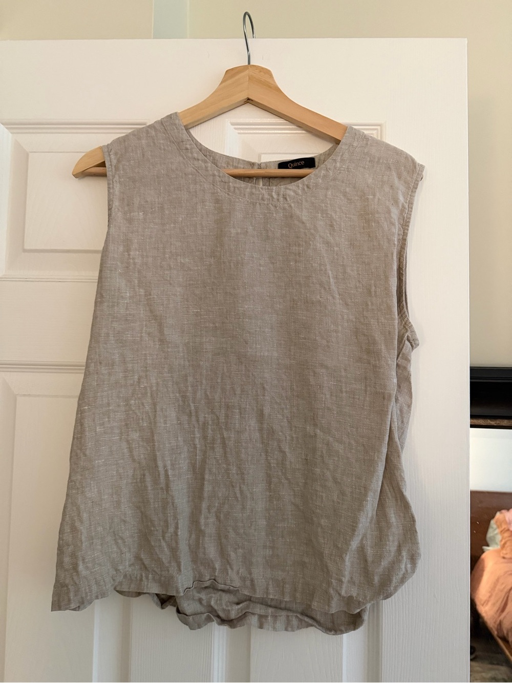 Quince Sleeveless Linen Tunic in Light Taupe